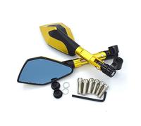 Pour G650X G650GS, R NineT K1200R HP2 Enduro R1150GS G310R G650 Universel Moto Rétroviseur Bleu Verre CNC Aluminium(Or)