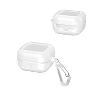 pour Galaxy Buds4 Pro Coque Texturée en Fibre de Carbone, Résistante Aux Chocs, à la Poussière, Étanche, pour Écouteurs Galaxy Buds4, Coque Rigide à Couverture Complète avec Clip (Blanco)