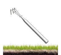Pour gazon - Manche long ergonomique en acier inoxydable, petit en métal pour jardinage, désherbage, excavation, nivellement, ameublissement du sol, feuille