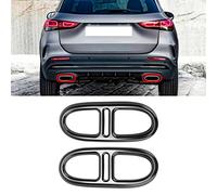 Pour GLA H247 4WD 2020-2021 2pcs Acier Inoxydable Garnitures Couvercle Tuyau D'échappement Arrière, Cadre Gorge Queue Échappement Voiture Noir Brillant