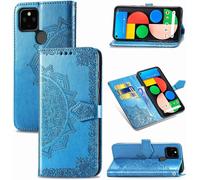 Pour Google Pixel 4a 5g Mandala Embassage Pu Portefeuille De Portefeuille En Cuir Botier De Fermeture Magnétique À Double Sens Avec Support/Fentes De Cartes Google Pixel 4a 5g Color:Blue