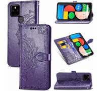 Pour Google Pixel 4a 5g Mandala Embassage Pu Portefeuille De Portefeuille En Cuir Botier De Fermeture Magnétique À Double Sens Avec Support/Fentes De Cartes Google Pixel 4a 5g Color:Purple