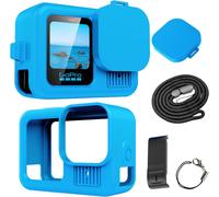 pour GoPro Hero 13 Housse de Protection,Housse de Protection en Silicone pour GoPro 13 Uniquement,Housse Souple avec Couvercle d'objectif en Caoutchouc (Bleu)