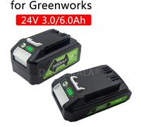 Pour Greenworks 24V 6.0Ah batterie au Lithium pour Greenworks 24V 48V outils MO24B410 MO48L4211 HT24B210 21342 1pcs 3Ah 6Ah Battery