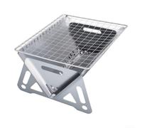 pour gril Barbecue Acier Résistant Chaleur 38x25cm pour gril(Large) | Acier inoxydable pour durable, conception pliable, de transport inclus, pour idéal camping voyage