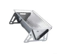 pour gril Barbecue Acier Résistant Chaleur 38x25cm pour gril(Small) | Acier inoxydable pour durable, conception pliable, de transport inclus, pour idéal camping voyage