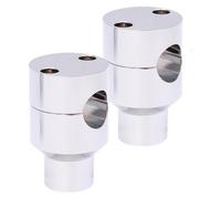 Pour H&arley Pour Custom Pour Bobber Moto 7/8" 22 Mm 1" 25 Mm Support Guidon Pince Poignée Rehausseurs Rehausseur Guidon(Silver22mm)