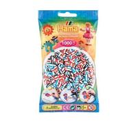 Pour hama 91 - sachet 1000 perles standard midi (Ø5 mm) bicolore mix - perles a repasser - jeu créatif 5 ans et plus + 1 carte tigre
