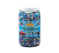 Pour hama perles midi - baril de 13000 perles à repasser taille midi couleurs assorties - set loisir créatif enfant + une carte tigre