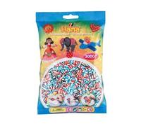 Pour hama perles midi - sachet 3000 perles à repasser taille midi couleurs bicolores n°191 - set loisir créatif enfant et carte tigre
