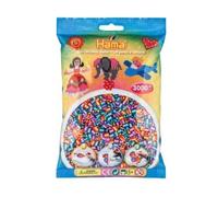 Pour hama perles midi - sachet 3000 perles à repasser taille midi couleurs bicolores n°192 - set loisir créatif enfant + 1 carte tigre