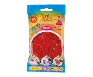 Pour hama perles midi - sachet de 1000 perles à repasser taille midi rouge noël n°22 - set loisir créatif enfant + une carte tigre