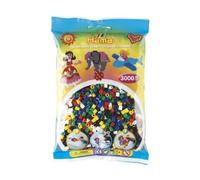 Pour hama perles midi - sachet de 3000 perles à repasser taille midi assorties n°66 - set loisir créatif enfant + une carte tigre