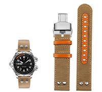 Pour Hamilton Kaki Aviation Watch H77616533 H70615733 Bracelet de montre pour homme Beyond Wind Speed Series Nylon Canvas 20 mm 22 mm, 22mm