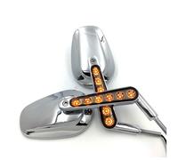 Pour Harley DAVIDSON FLSTFB FAT BOYR SPÉCIAL FLSTN SOFTAIL DELUXE VRSCAW V-ROD VRSCF 2009-2017 Moto Gauche Droite Rétroviseurs Avec Tige NOIR Rétroviseurs(Chrome)