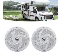 Pour haut-parleur marin ultra fin de 18,6 x 4 cm pour yachts, bateaux à vitesse rapide et véhicules tout-terrain - Construction en aluminium résistant aux intempéries, puissance de crête de 180 W, 2