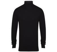 Pour Hommes Chaud Noir Uni Mélange Coton Rouleau Col Roulé Tricoté Pull