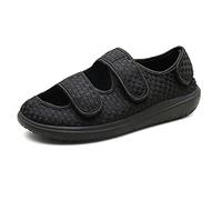 pour Hommes Scratch Réglable Orthopédique, Chaussures de diabétique pour Hommes Chaussures Edem avec Fermetures réglables Extra Large Largeur Terrific pour Gonflé Pieds Soft & Comfy Sole-Noir_41EU