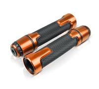 Pour Hon&da CB600F CB599 CB650F Hor&net 250 1998-2013 Poignées De Guidon Moto En Caoutchouc Antidérapantes Embouts CNC Aluminium 7/8" 22mm guidon(Orange)