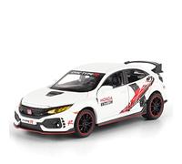 pour Honda Civic Type R Mugen RR 1 32 Modèle Voiture en Alliage Lumière Sonore Retirer Jouet Cadeau Collection Décoration(White)