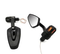 Pour Hor&net 250 CB 600F CBF600 CBR600F CB919 VTX1300 22mm Moto Vue Arrière Guidon Fin Miroirs Rétroviseur Latéral Clignotant compatibles(Noir)