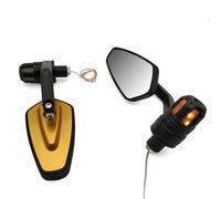Pour Hor&net 250 CB 600F CBF600 CBR600F CB919 VTX1300 22mm Moto Vue Arrière Guidon Fin Miroirs Rétroviseur Latéral Clignotant compatibles(Or)