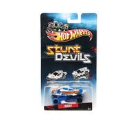 pour Hot Wheels Voiture Blanche Buggy : Stunt Devils - Set véhicules cascadeurs et Une Carte Tigre