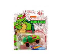 pour Hot Wheels Voiture Tortues Ninja Raphael - vehicule Miniature TMNT Vert et Rouge - Set Voiture Collection Turtles + Une Carte Tigre