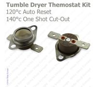 Pour Hotpoint Sèche Linge Thermostat Kit Ajourée 120°C & 140°C Blanc Point