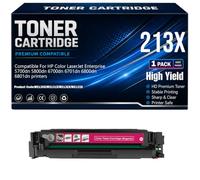 pour HP 5700dn 5800dn 6700dn 6701dn 6800dn 6801dn Cartouches de Toner Compatibles 213X W2130X W2131X W2132X W2133X Imprimantes avec Puce Haute capacité,Magenta-213X