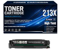 pour HP 5700dn 5800dn 6700dn 6701dn 6800dn 6801dn Cartouches de Toner Compatibles 213X W2130X W2131X W2132X W2133X Imprimantes avec Puce Haute capacité,Black-213X