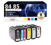 pour HP 84 85 C5016A C9425A C9426A C9427A C9428A C9429A Remplacement des Cartouches d'encre Compatibles, 2000 Pages,1 Set