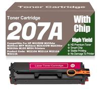 pour HP Cartouches de Toner 207A 207X W2210A W2211A W2212A W2213A compatibles pour HP M225DW M255dw M255nw MFP M282nw M283CDW M283fdw M283fdn M155 M554,Magenta-207A