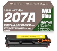 pour HP Cartouches de Toner 207A 207X W2210A W2211A W2212A W2213A compatibles pour HP M225DW M255dw M255nw MFP M282nw M283CDW M283fdw M283fdn M155 M554,Yellow-207A