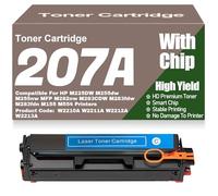 pour HP Cartouches de Toner 207A 207X W2210A W2211A W2212A W2213A compatibles pour HP M225DW M255dw M255nw MFP M282nw M283CDW M283fdw M283fdn M155 M554,Cyan-207A