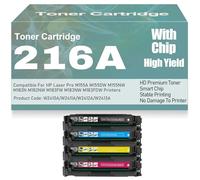 pour HP Cartouches de Toner 216A W2410A W2411A W2412A W2413A Toner Compatible pour HP M155A M155DW M155NW M182N M182NW M183FW M183NW M183FDW Imprimantes avec Puce,4Pack-216A