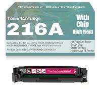 pour HP Cartouches de Toner 216A W2410A W2411A W2412A W2413A Toner Compatible pour HP M155A M155DW M155NW M182N M182NW M183FW M183NW M183FDW Imprimantes avec Puce,Magenta-216A