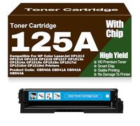 pour HP Cartouches de Toner compatibles CP1213 CP1214 CP1215 CP1216 CP1217 125A CB540A CB541A CB542A CB543A pour HP CP1513n CP1514n CP1515n CP1516n CP1517ni CP1518ni CP1519ni,Cyan-125A