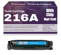 pour HP M155A M155DW M155NW M182N M182NW M183FW M183NW M183FDW Cartouches de Toner compatibles 216A W2410A W2411A W2412A W2413A avec Puce,Cyan-216A