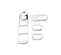 Pour HRV HR-V Pour Vezel 2014-2020 4 Pièces Panneau De Bouton De Lève-vitre De Voiture Autocollant Décoration Couverture Garniture(Stainless steel)