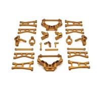 Pour HSp 14321 14322 14421 14431 C8802 1/14 Métal Bras Oscillant Coupelle Direction Pour Porte Moyeu Tour D'amortisseur Ensemble Accessoires Voiture RC De Remplacement RC Coupelle Direction(Yellow)