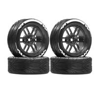 Pour HSP 94122 Pour Tamiya XV01 Pour TT02 Pour HPI Pour Kyosho Pour Sakura CS D4 1/10 Roues Pneus Jantes Moyeu Hexagonal 12 Mm RC La Course RC Mise Niveau Modèles(Black)