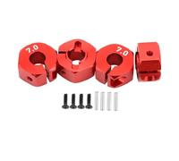 Pour HSP Pour HPI Pour Tamiya Pour Traxxas Pour Slash Aluminium 5mm 6mm 7mm 8mm 9mm 10mm 11mm 12mm Adaptateur RC Moyeu Hexagonal Avec Vis À Tête Fraisée RC Jouets Accessoires(Red,7mm)