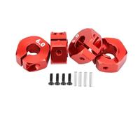 Pour HSP Pour HPI Pour Tamiya Pour Traxxas Pour Slash Aluminium 5mm 6mm 7mm 8mm 9mm 10mm 11mm 12mm Adaptateur RC Moyeu Hexagonal Avec Vis À Tête Fraisée RC Jouets Accessoires(Red,6mm)