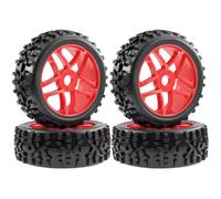 Pour HSP Pour Redcat Pour Losi Pour HPI Pour Kyosho 1/8 4 Pièces 115 Mm Roues Buggy Tout-terrain RC Pneus Hexagonaux De 17 Mm Accessoires Mise Niveau Voiture RC RC Voiture Roues(Red)