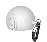 pour Huawei FreeClip 2S (2026) Étui pour Casque Bluetooth en Cuir，Blanc | Couvercle de Verrouillage Antichoc, Prise En Charge de La Charge Sans Fil, Anti-Perte avec Mousqueton en Métal