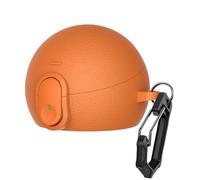 pour Huawei FreeClip 2S (2026) Étui pour Casque Bluetooth en Cuir，Orange | Couvercle de Verrouillage Antichoc, Prise En Charge de La Charge Sans Fil, Anti-Perte avec Mousqueton en Métal
