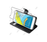 ebestStar - Coque Compatible avec Huawei Honor 6C Pro Etui PU Cuir Housse Portefeuille Porte-Cartes Support Stand, Noir + Film Verre Trempé [NB: Lire Description][Appareil: 147.9x73.2x7.7mm, 5.2'']