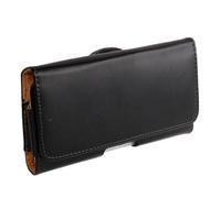 DFV mobile - Étui ceinture horizontal en similicuir lisse avec clip compatible avec Huawei Honor Play 4 Pro (2020) - Noir