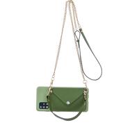Pour HUAWEI P40/P40 Lite/P40 Pro Housse de téléphone portable avec support de carte en cuir Pu + main Rope paille verte